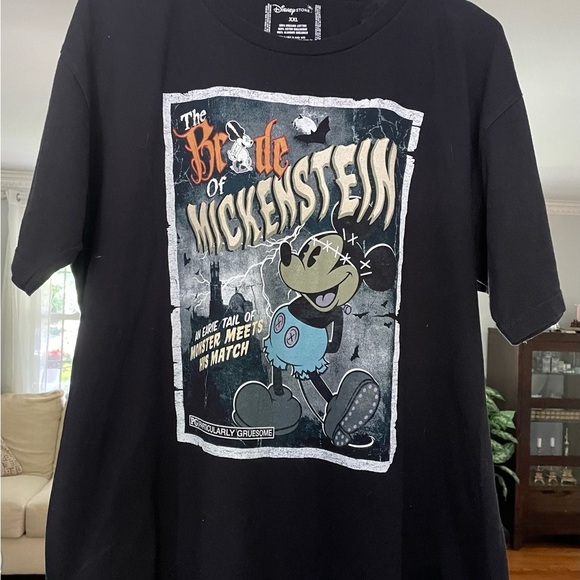 Disney Black Bride of Frankenstein Mickey T-Shirt . Vintage style size XX large - Picture 1 of 4